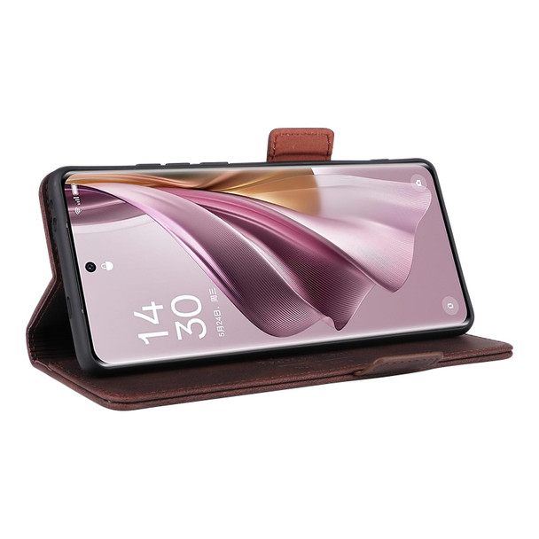 For OPPO Reno10 Pro+ Magnetic Clasp Leatherette Phone Case(Brown)