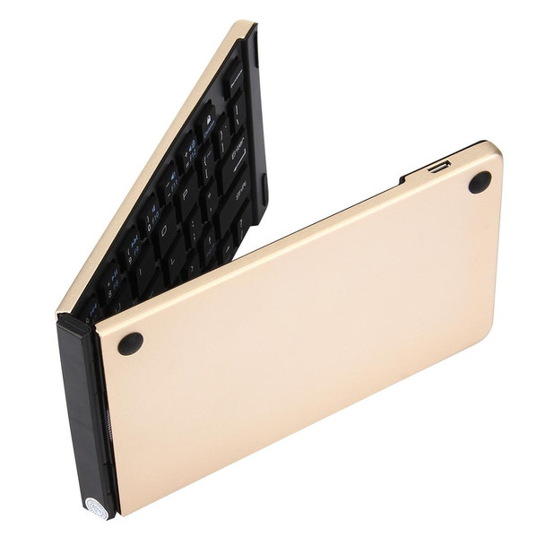 F66 Foldable Bluetooth Wireless 66 Keys Keyboard, Support Android / Windows / iOS(Gold)