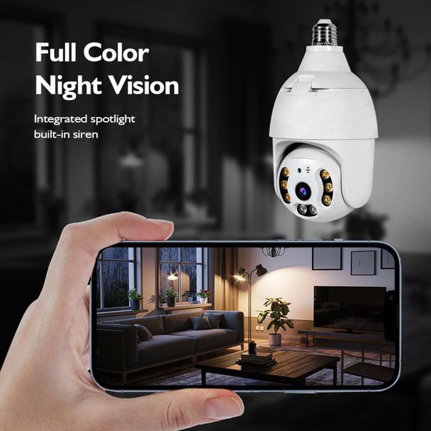 DP18 3.0MP Smart WiFi 1080P HD Outdoor Network Light Bulb Camera, Support Infrared Night Vision & Motion Detection & TF Card