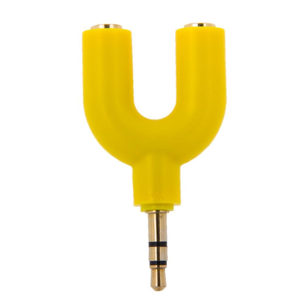 3.5mm Stereo Male to Dual 3.5mm Stereo Female Splitter Adapter(Yellow)