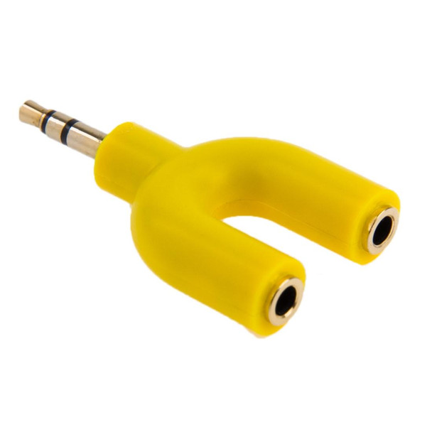 3.5mm Stereo Male to Dual 3.5mm Stereo Female Splitter Adapter(Yellow)