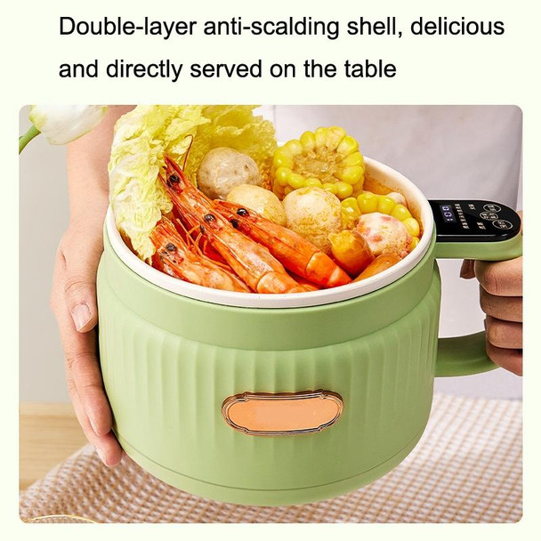 MC12B Small Multi-Functional Home Dormitory Instant Noodles Cooking Pot Non-Stick Electric Hot Pot US Plug(Matcha Green)