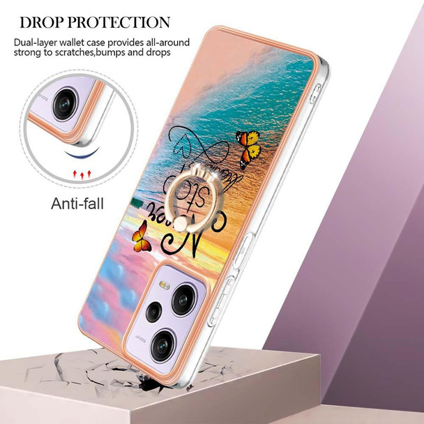 For Xiaomi Redmi Note 12 Pro 5G Global Electroplating IMD TPU Phone Case with Ring(Dream Butterfly)