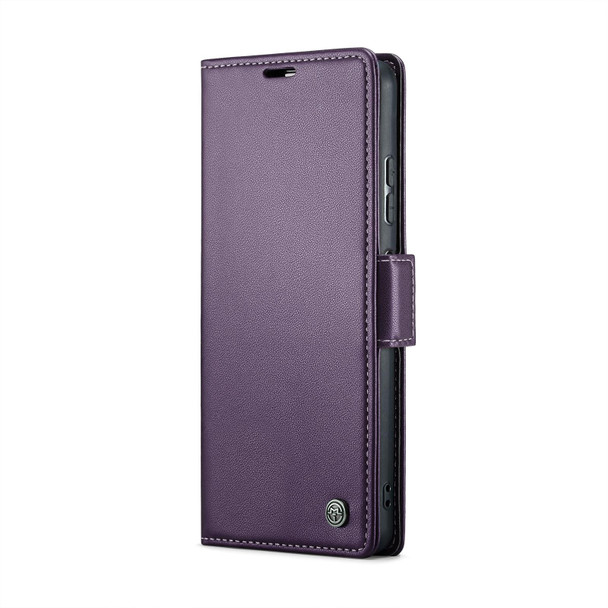 For Xiaomi Poco X5 5G/Redmi Note 12 5G Global CaseMe 023 Butterfly Buckle Litchi Texture RFID Anti-theft Leather Phone Case(Pearly Purple)