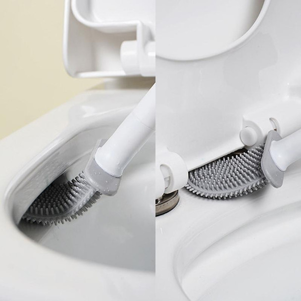 2pcs CD022 Soft Rubber Toilet Brush Clamp No Dead Space Cleaning Brush, Style: Drain(Ice Blue)