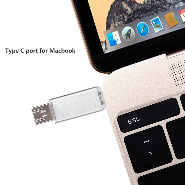 64GB 3 in 1 USB-C / Type-C + USB 2.0 + OTG Flash Disk, - Type-C Smartphones & PC Computer (Silver)