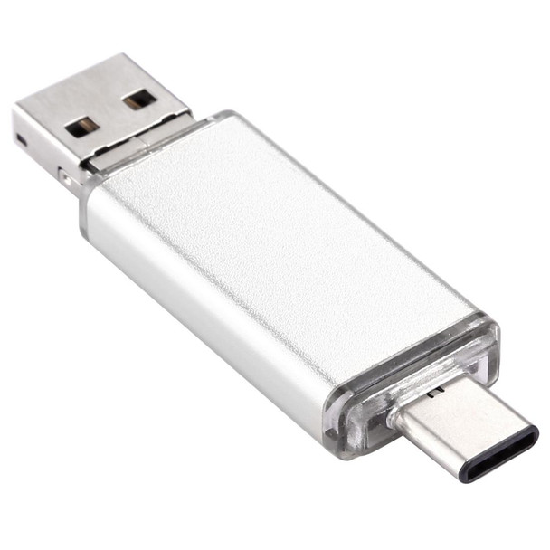 64GB 3 in 1 USB-C / Type-C + USB 2.0 + OTG Flash Disk, - Type-C Smartphones & PC Computer (Silver)