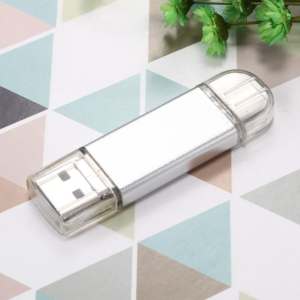 64GB 3 in 1 USB-C / Type-C + USB 2.0 + OTG Flash Disk, - Type-C Smartphones & PC Computer (Silver)