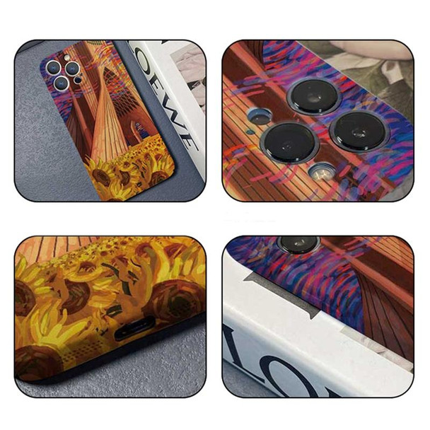 For iPhone SE 2022 / 2020 / 8 / 7 Precise Hole Oil Painting Pattern PC Phone Case(Architectural Painting)