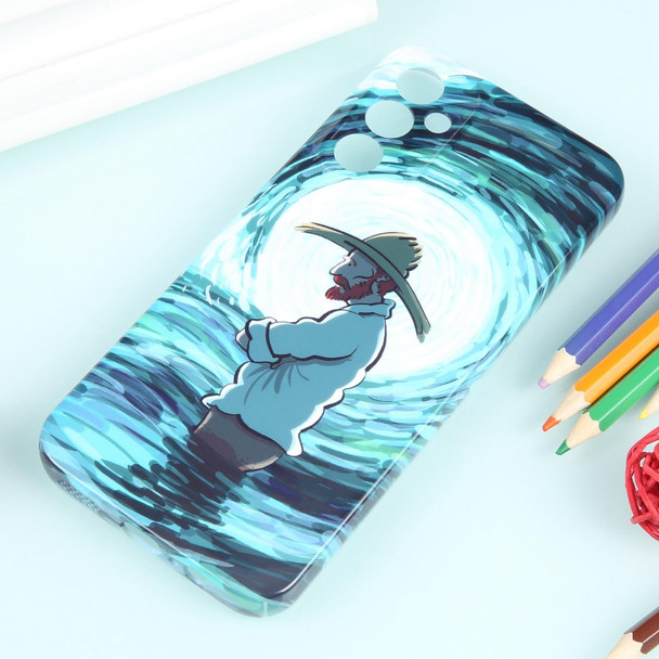 For Samsung Galaxy S22+ 5G Precise Hole Oil Painting Pattern PC Phone Case(Thinker)