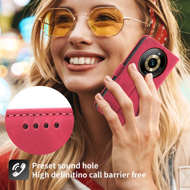 For Realme 11 Pro 5G/11 Pro+ 5G Dierfeng Dream Line TPU + PU Leatherette Phone Case(Red)