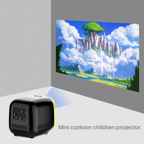 L1 Children Projector Mini LED Portable Home Speaker Projector, UK Plug(Black)