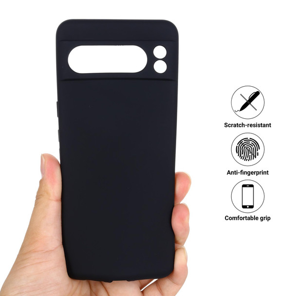 For Google Pixel 8 Pro Pure Color Liquid Silicone Shockproof Phone Case(Black)