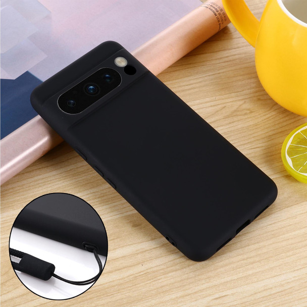 For Google Pixel 8 Pro Pure Color Liquid Silicone Shockproof Phone Case(Black)