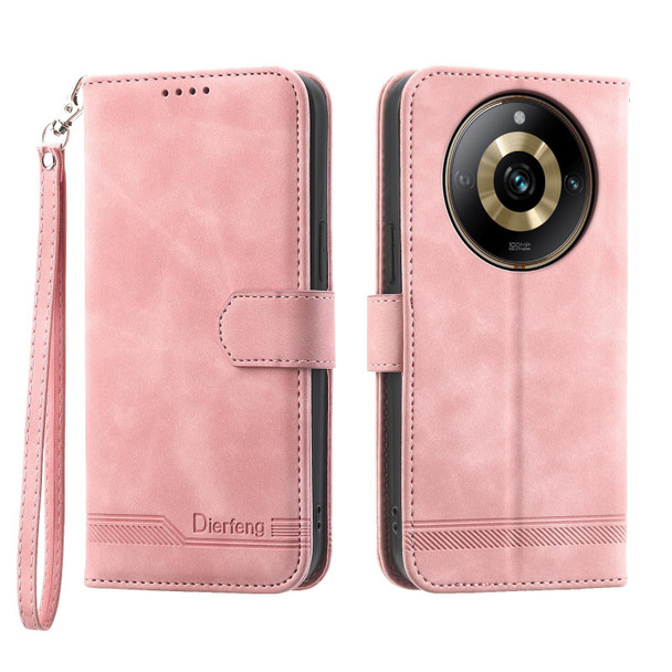For Realme 11 Pro 5G/11 Pro+ 5G Dierfeng Dream Line TPU + PU Leatherette Phone Case(Pink)