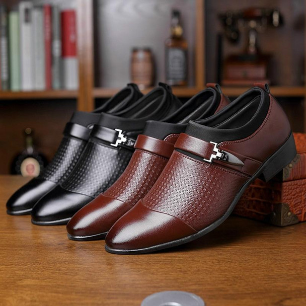 Autumn And Winter Business Dress Large Size Men's Shoes, Size:43(Brown)