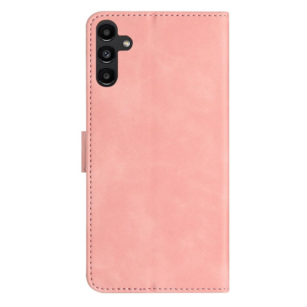 For Samsung Galaxy A24 4G Seven Butterflies Embossed Leatherette Phone Case(Pink)