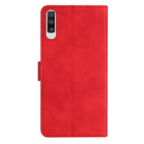 For Samsung Galaxy A70 Seven Butterflies Embossed Leatherette Phone Case(Red)