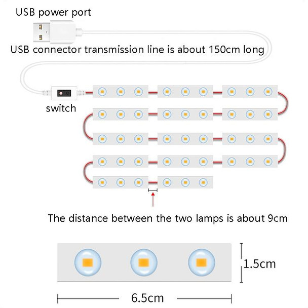 10 in 1 LED Mirror Front Lamp USB Infrared Sensor Makeup Mirror Fill Light