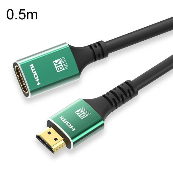 0.5m HDMI2.1 Male To Female 8K Audio And Video Cable Extension Cable(Green)