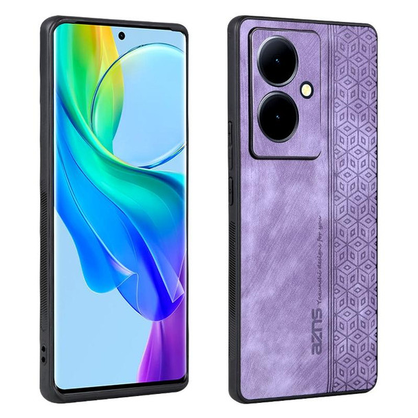 For vivo Y78+ AZNS 3D Embossed Skin Feel Phone Case(Purple)