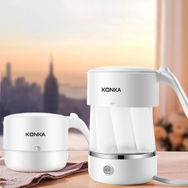 KONKA KEK-06G508(L2) Folding Electric Kettle Travel Portable Water Heater Boiler, Plug Type:EU Plug(White)