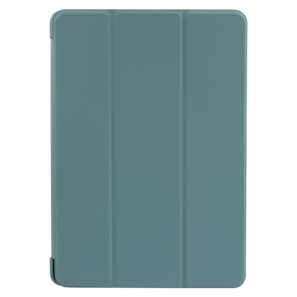 For Huawei MatePad Air 11.5 GEBEI 3-folding Holder Shockproof Flip Leatherette Tablet Case(Dark Green)