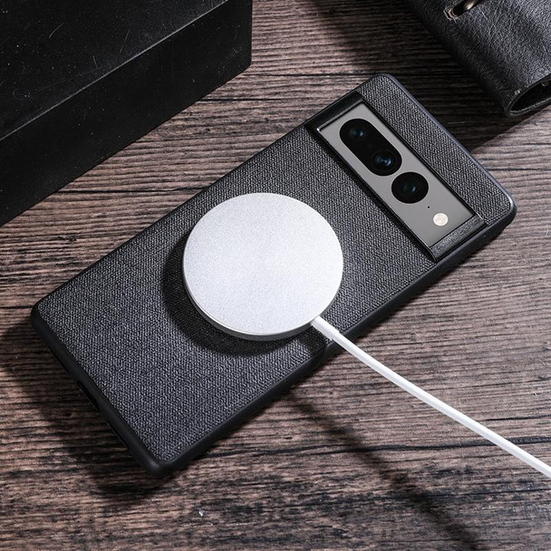 For Google Pixel 8 Magsafe Magnetic Ring Cloth Texture Phone Case(Black)