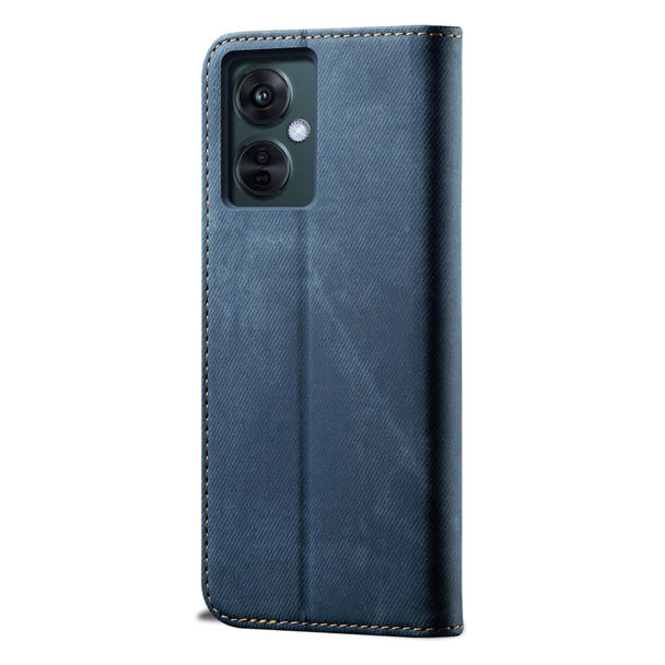 Denim Texture Flip Leatherette Phone Case For OnePlus Nord CE 3 Lite / OPPO K11X (Blue)