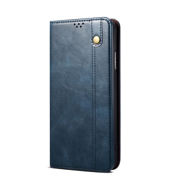 Oil Wax Crazy Horse Texture Leather Phone Case For OnePlus Nord CE 3 Lite / OPPO K11X (Blue)