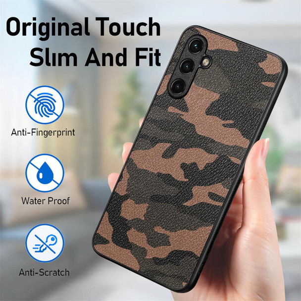 For Samsung Galaxy S20 Camouflage Leatherette Back Cover Phone Case(Blue)