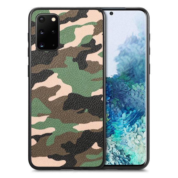 For Samsung Galaxy S20 Camouflage Leatherette Back Cover Phone Case(Green)