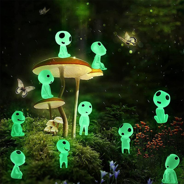 10models/set Halloween Alien Ghost Micro Landscape Ornament(Green Light)