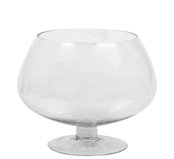 Vase glass footed 25x25cm asstd