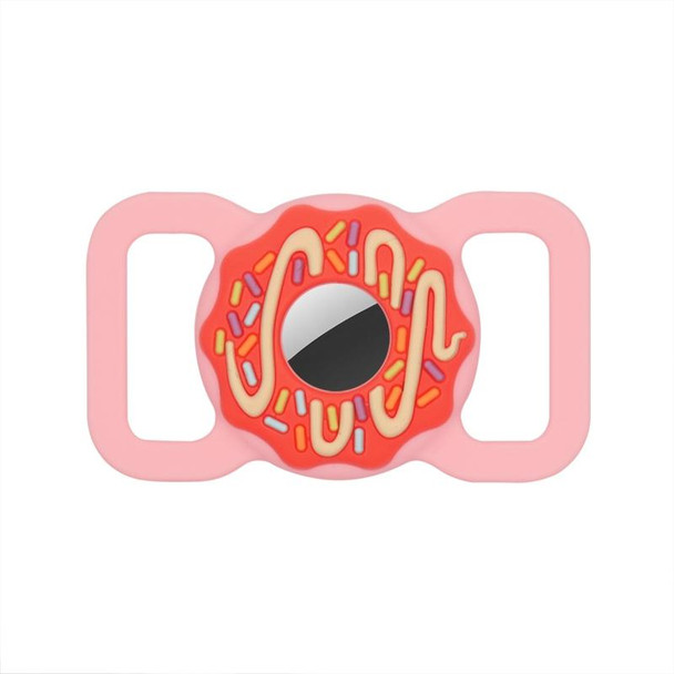 Donut Pet Collar Anti-scratch Shockproof Silicone Cover For AirTag(Pink)