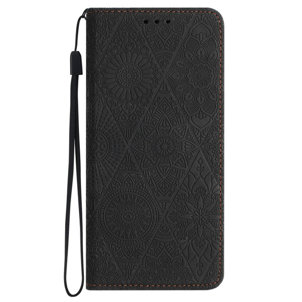 For Samsung Galaxy A33 Ethnic Embossed Adsorption Leatherette Phone Case(Black)