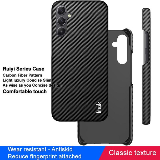 For Samsung Galaxy A34 5G imak Ruiyi Series Carbon Fiber PU + PC Phone Case