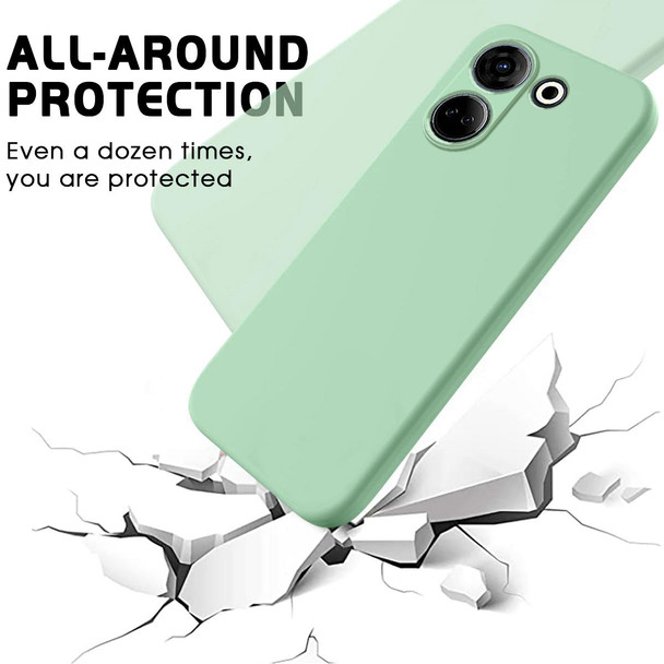 For Tecno Camon 20 Pure Color Liquid Silicone Shockproof Phone Case(Green)