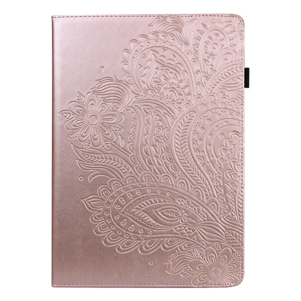 Peacock Embossed Pattern TPU + PU Leather Tablet Case - iPad mini 6 2021(Rose Gold)