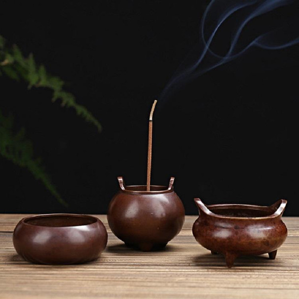 Binaural Incense Burner Pure Copper Household Small Indoor Antique Incense Burner, Style:Hand-played Vatican Incense Burner