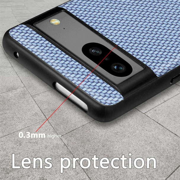 For Google Pixel 7A Carbon Fiber Texture Leatherette Back Cover Phone Case(Black)