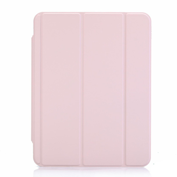 For iPad Pro 11 2022 / 2021 / 2020 3-Fold Lock Buckle Leatherette Smart Tablet Case(Pink)