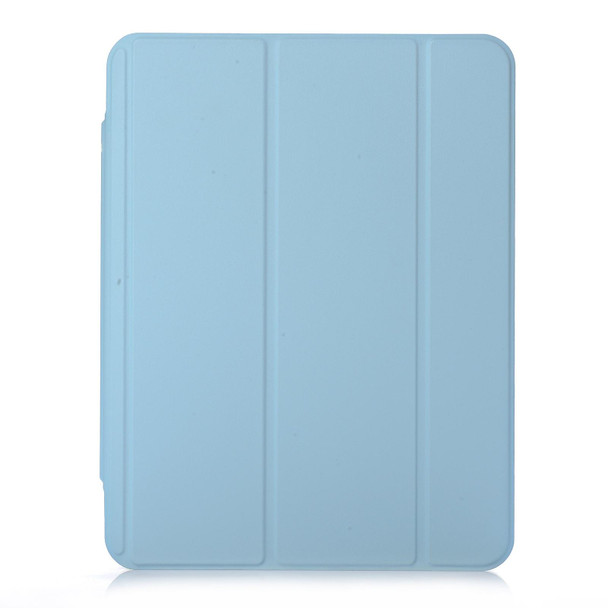 For iPad Air / Air 2 / 9.7 2017 / 2018 3-Fold Lock Buckle Leatherette Smart Tablet Case(Sky Blue)