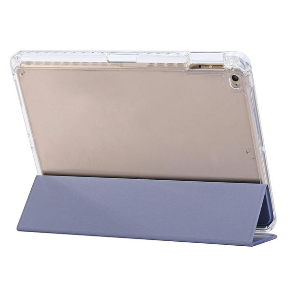For iPad Air / Air 2 / 9.7 2017 / 2018 3-Fold Lock Buckle Leatherette Smart Tablet Case(Lavender Purple)