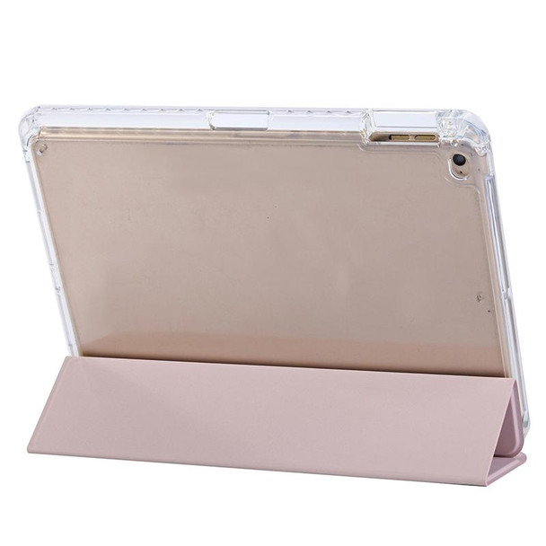 For iPad Air / Air 2 / 9.7 2017 / 2018 3-Fold Lock Buckle Leatherette Smart Tablet Case(Pink)