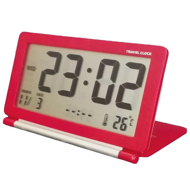 AQ-141 Electronic Alarm Clock Travel Clock Multifunction LCD Large Screen Folding Desk Clock, Random Color Delivery