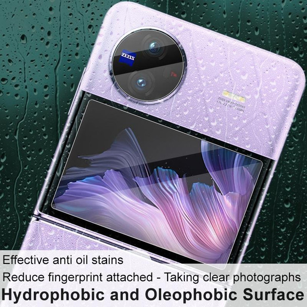 For vivo X Flip 1 Sets imak Tempered Glass Rear Camera Protection Ring + Glass Rear Screen Sticker