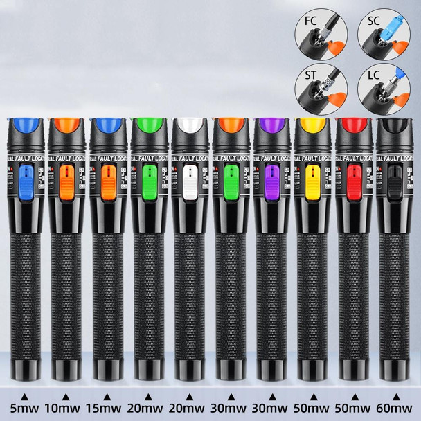 1-60 km Optical Fiber Red Light Pen 5/10/15/20/30/50/60MW Red Light Source Light Pen, Specification: 10mW Orange