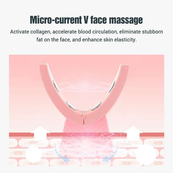 Microcurrent EMS Face Thinning Instrument Smart Red Blue Color Light Skin Rejuvenation Beauty Instrument(Pink)