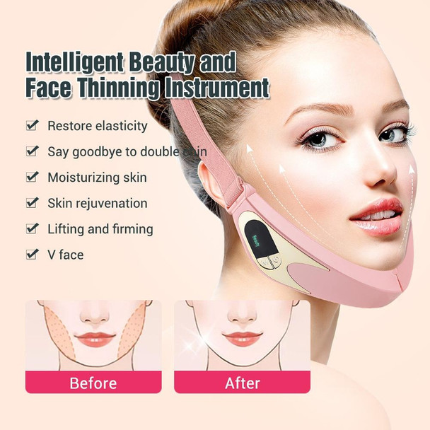 Microcurrent EMS Face Thinning Instrument Smart Red Blue Color Light Skin Rejuvenation Beauty Instrument(Pink)